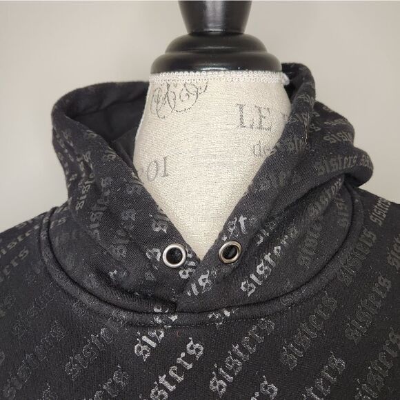 Black graphic hoodie sweatshirt - Picture 5 of 7